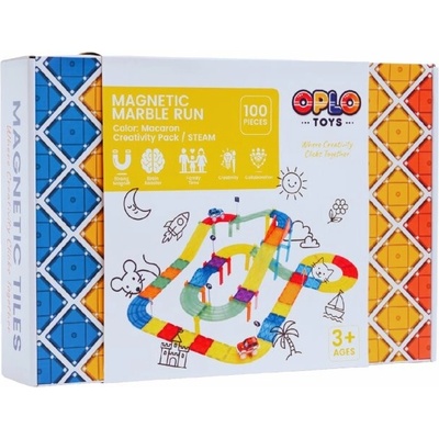 Oplo Toys Magnetická závodná dráha Rainbow 100 ks