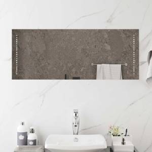 vidaXL LED огледало за баня Прозрачен 100 x 40 cm закалено стъкло (42045784)