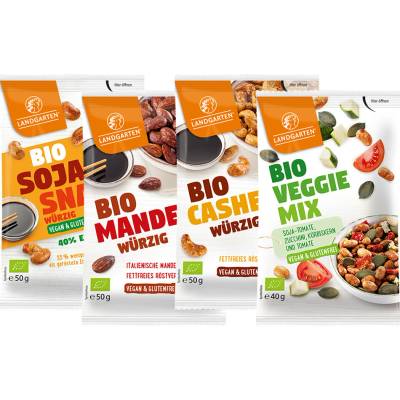 Landgarten Organické mandle pražené pikantné v Tamari omáčke 50 g