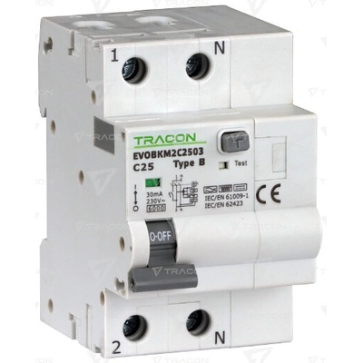 Tracon 2P C6A 30mA EVOBKM2C603
