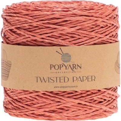 POPYARN Papírová příze Twisted paper B527 - růžová, 250g 255m