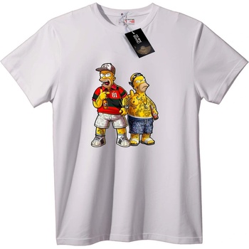 NOONEBRAND Тениска Симпсънс Улично Изкуство - 2XL, White