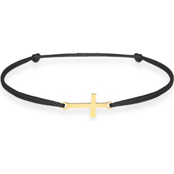 Blink-Blink šnúrkový náramok so zlatým príveskom KRÍŽIK 6320ZCiG