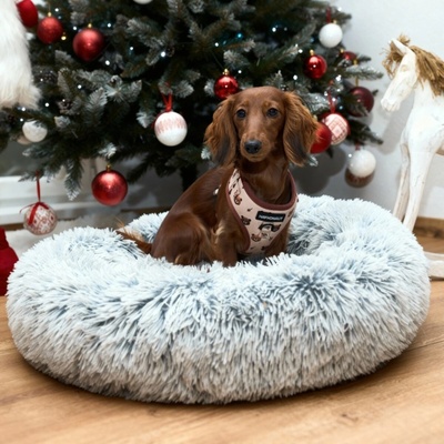 The Calming Donut Bed chlpatý pelech