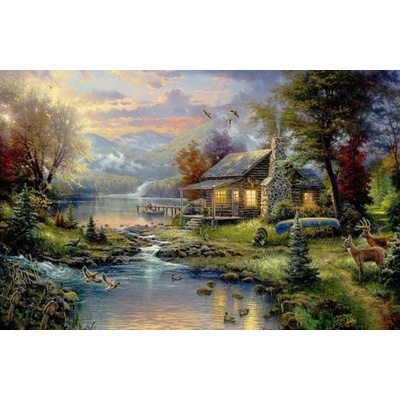 Norimpex - Puzzle Diamant painting: Mountain chalet by the lake 30x40 cm - 1 - 39 piese