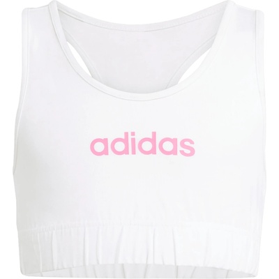 adidas Детски спортен сутиен adidas Kid's Linear Logo Bra Top Sports bra - White / Pink Fusion - размер 140 (EU) (714-1934-0312)
