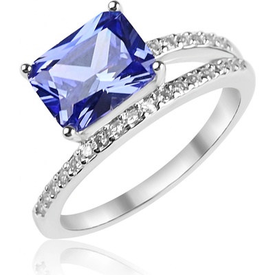 Meucci Stříbrný prsten s fialovým zirkonem SR191