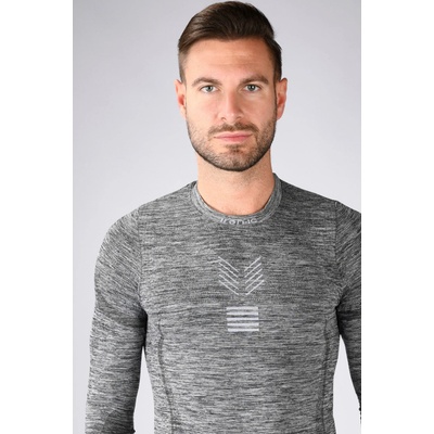 Iron ic Pánské termo triko s dlouhým rukávem speciálně pro zimní sporty Grey