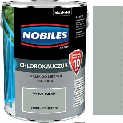 Email Nobiles chlorokaučuková šedá 5 l lesk, pro venkovní použití