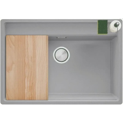 Твоят Стил Сива кухненска мивка за вграждане под плот Берген 80 Low 760x530 мм