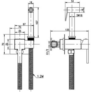 Inter Ceramic КОМПЛЕКТ ЗА ВГР. С ХИГИЕНЕН ДУШ icf3313b ЧЕРЕН (icf3313b)