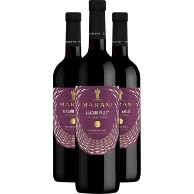 Marani Alazani Valley červené polosladké víno 11,5% 3 x 750 ml (holá lahev)