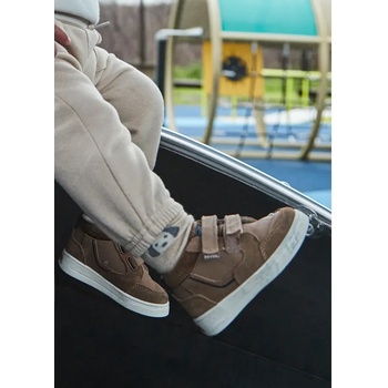 Mayoral Боти urban кожа в цвят камел за бебе момче Mayoral