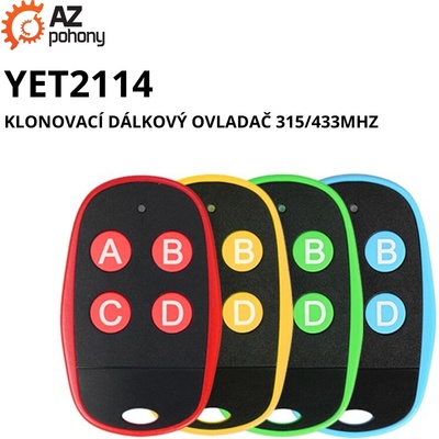 YET2114 - klonovací dálkový ovladač 315/433MHz