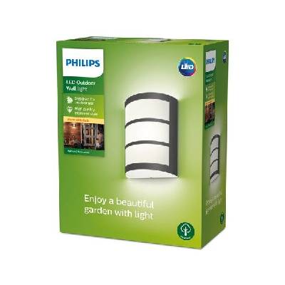 Philips 8719514417595 Python vonkajšie nástenné svietidlo LED 6W/450lm 2700K IP44 antracit