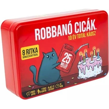 Gémklub Настолна игра „Експлодиращи котета - юбилейно издание за 10 години - на унгарски език (exp10018)