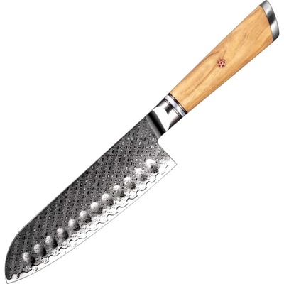 IZMAEL Damaškový kuchynský nôž Hisano Santoku 17.5 cm