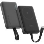CUKTECH Магнитна външна батерия Power Bank WPB100L (CKWPB100LGLBK) - Вграден кабел, USB-C, Безжично 7.5W, 22.5W Кабелно, 10000mAh - Cuktech - Черен