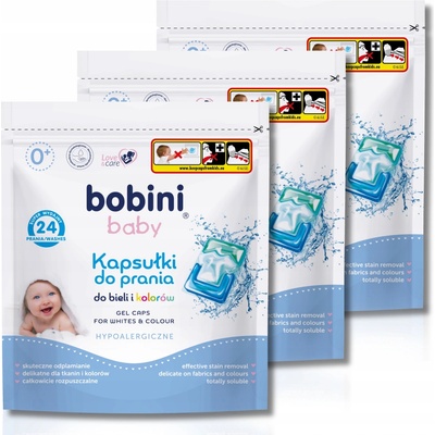 Bobini prací kapsle hypoalergenní univerzální 3 x 24 PD