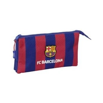 FC Barcelona Троен Моливник F. C. Barcelona 24/25 Кестен Морско син 22 x 12 x 3 cm