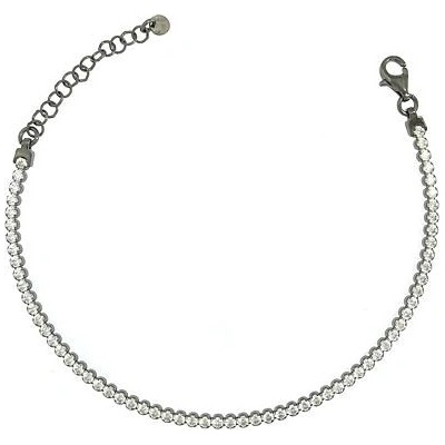 Infinitysilver stříbrný černěný náramek s bílými zirkony 71014K