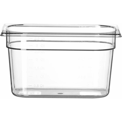 HENDI Kontajner GN 1/4 polykarbonát, HENDI, Profi Line, GN 1/4, 5,5L, Priehľadná, 265x162x(H)200mm