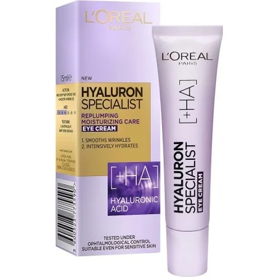 L'Oréal Hyaluron Specialist Eye Cream - Крем за околоочен контур с хиалуронова киселина от серията "Hyaluron Specialist