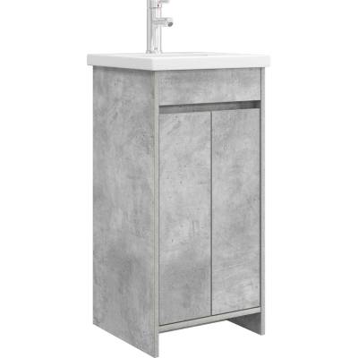 vidaXL Баня с мивка Бетонно сиво 42 x 40 x 84, 5 см Инженерна дървесина (890771)