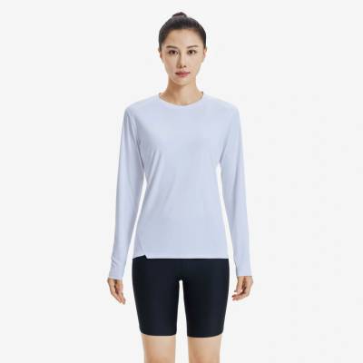 KALENJI Dámske bežecké tričko s dlhým rukávom Run Sun Protect biele