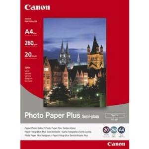 Canon Photo Paper Plus Semi-Glossy 1686B018, 260 g/m2, 8x10", 20x25cm, 20 бр. , полугланциран, сатенен, фотохартия (1686B018)