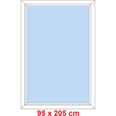 Soft Plastové okno 95x205 cm, FIX neotevíravé, Bílá/bílá