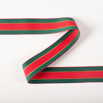 Takoy Stuha 2,5 cm proužky červeno-zelené