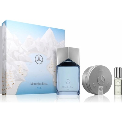 Mercedes-Benz Sea Solid Shower Gel tuhý sprchový gel 110 g + Mercedes-Benz Sea EDP 100 ml + Mercedes-Benz Pen Spray Sea EDP 10 ml