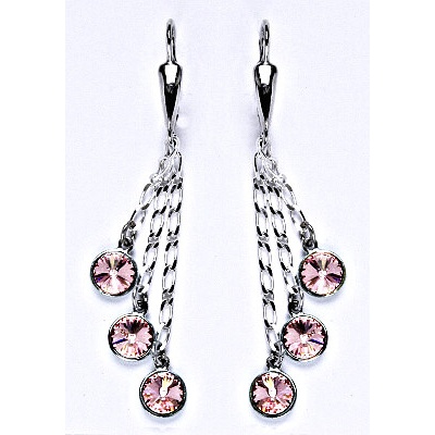 Čištín s krystaly Swarovski light rose kolečka na řetízku NK 1336/3/20