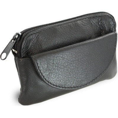 Černá kožená se zipovou a klopnovou kapsičkou 619 0365 60