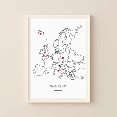 Zamilováno VZPOMÍNKOVÁ MAPA - Evropa