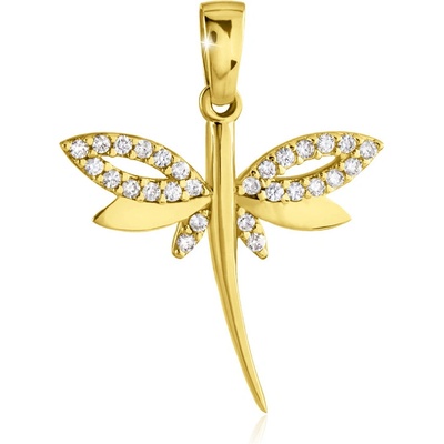 Gemmax Zlatý přívěsek Vážka GLPYB 32031