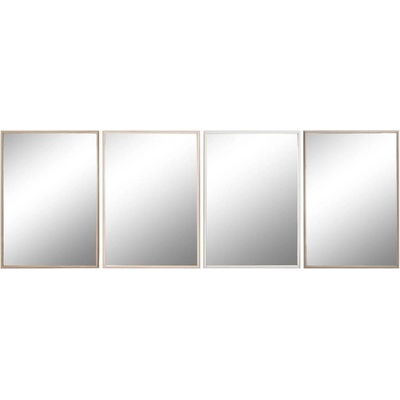 Home ESPRIT Стенно огледало Home ESPRIT Бял Кафяв Бежов Сив Кристал полистирен 63, 3 x 2, 6 x 89, 6 cm (4 броя)
