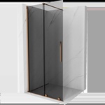 Mexen Velar плъзгаща се душ кабина Walk-in 110 x 200 см, графит 8 мм, розово злато - 871-110-000-43-60 (871-110-000-43-60)