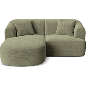 Cosmopolitan Design Зелен ъглов диван от рипсено кадифе (ляв ъгъл) Campi - Cosmopolitan Design (COS_LC_S_266_F1_CAMPI4)