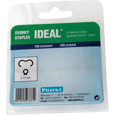 Svorka IDEAL poplastovaná (Zn + PVC), balení 200 ks, zelená
