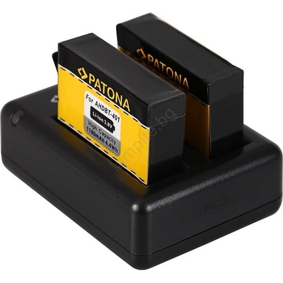 PATONA - Зарядно устройство Dual GoPro Hero 4 USB + 2бр. батерии Aku 1160mAh (IM0748)