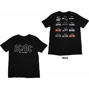 AC/DC tričko Logo History BP Black