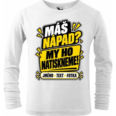 Dobrý triko Dětské tričko s dlouhým rukávem vlastní motiv Bílá
