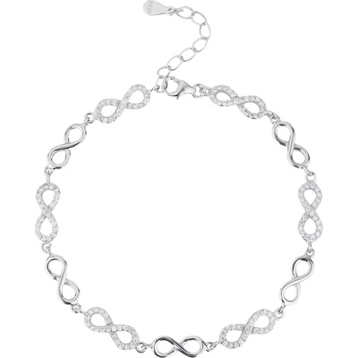 Bealio 10624 stříbrný náramek NEKONEČNO kombinované 17+3 cm 03-10624-0547