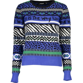 Desigual Дамски пуловер desigual, Размер l, Цвят Синьо (23wwjf48_bl5000)