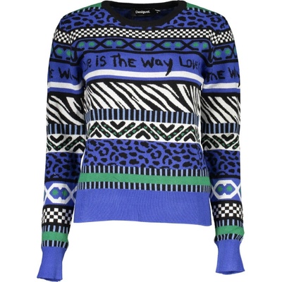 Desigual Дамски пуловер desigual, Размер l, Цвят Синьо (23wwjf48_bl5000)