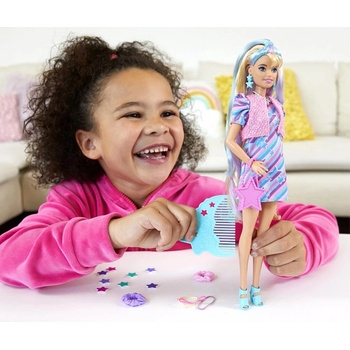 Mattel Детска играчка Barbie, Комплект кукла с дълга коса и звезди, 21.5см, 1710316