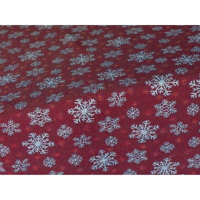 SCANquilt ubrus MOTIV vločky červenobílá 130x180 cm