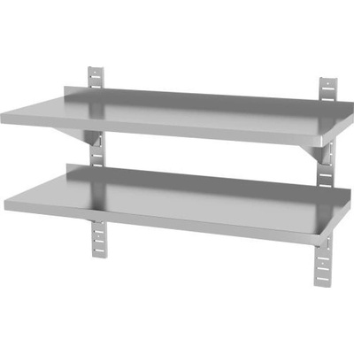 Gastrofans Police závěsná výškově nastavitelná, dvoupatrová, 2-konzole, 1000x400x600 mm, 1000x400x(H)600mm